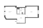 Grundriss-Skizze - Single‑, Pärchen- oder Anlage-Wohnung + Ruhe, Grünblick und Gartennutzung neben Palais Schönburg!